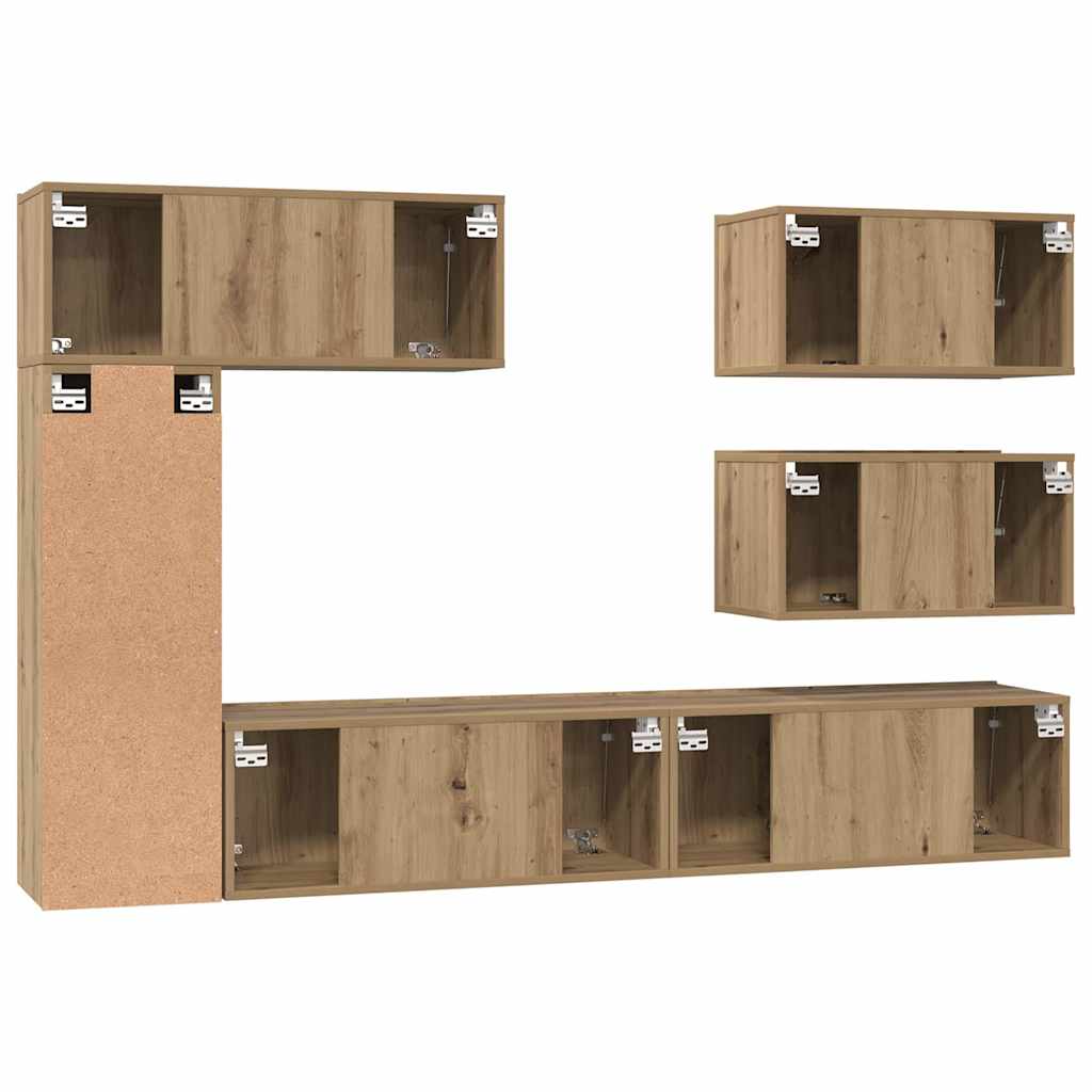 vidaXL Σετ επίπλου τηλεόρασης 6 pcs artisan δρυς 30.5 x 30 x 90 cm
