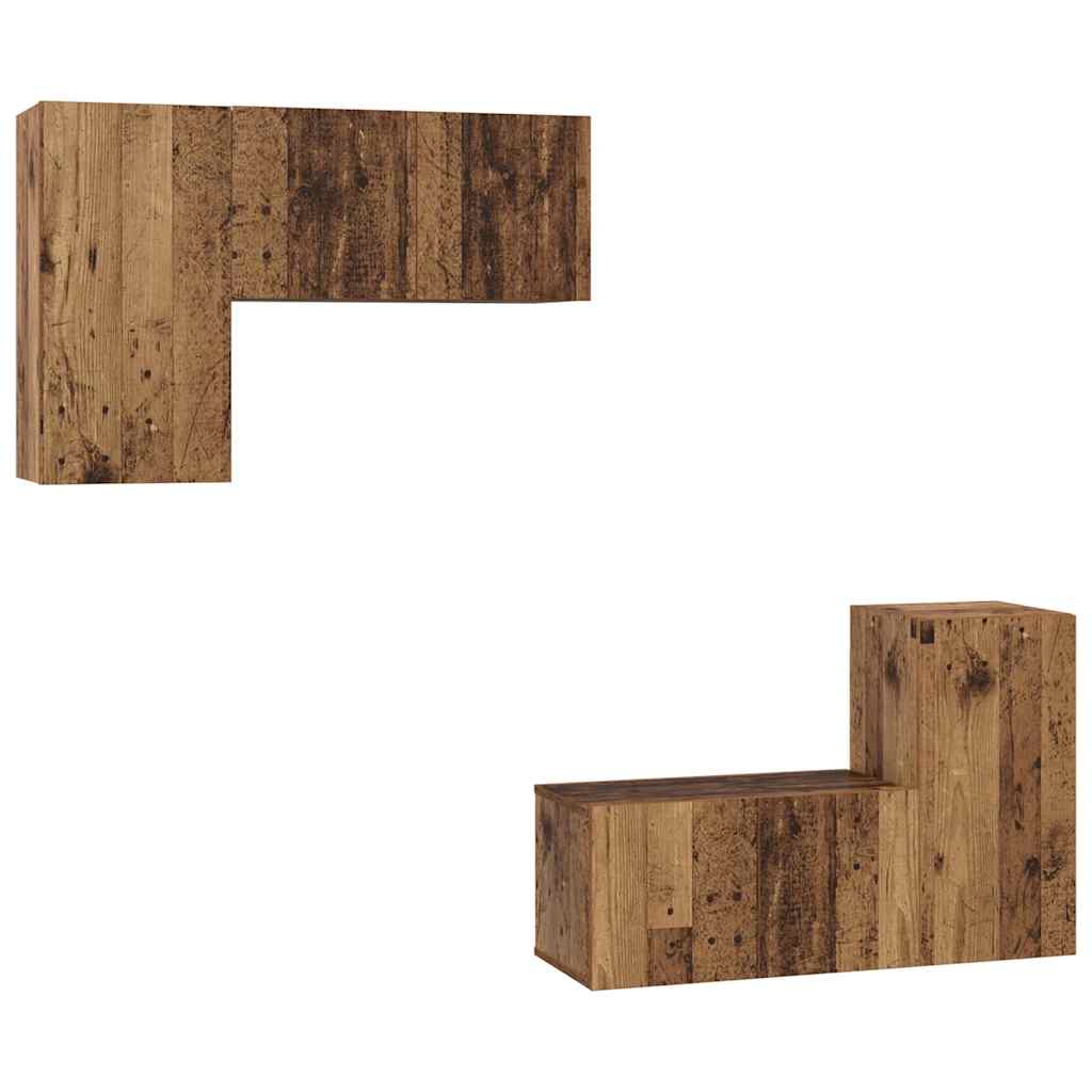 vidaXL Σετ επίπλου τηλεόρασης 4 pcs Παλαιό ξύλο 60 x 30 x 30 cm
