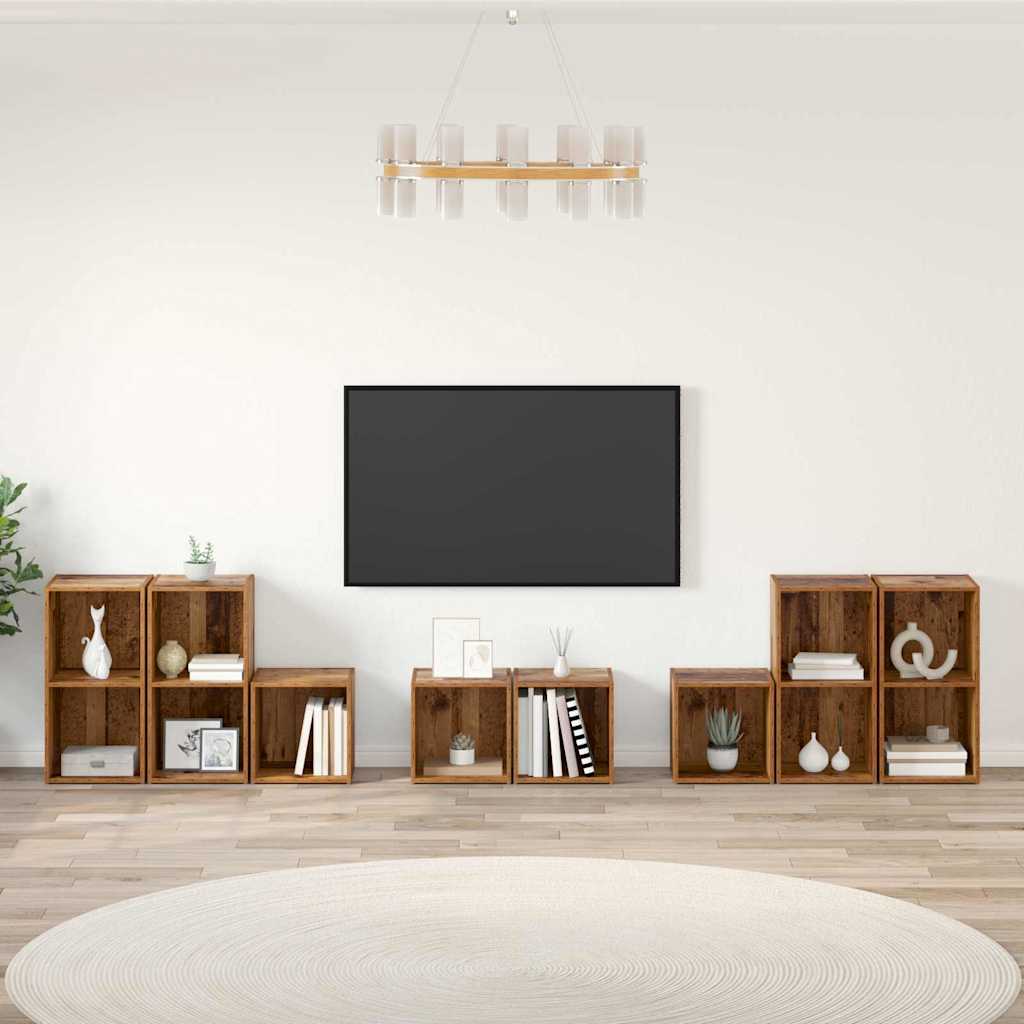 vidaXL ΣΕΤ ΒΑΘΜΟΛΟΓΗΣΗΣ ΤΗΛΕΟΡΑΣΗΣ 8 pcs Παλιό Ξύλο 37 x 35 x 72 εκ.
