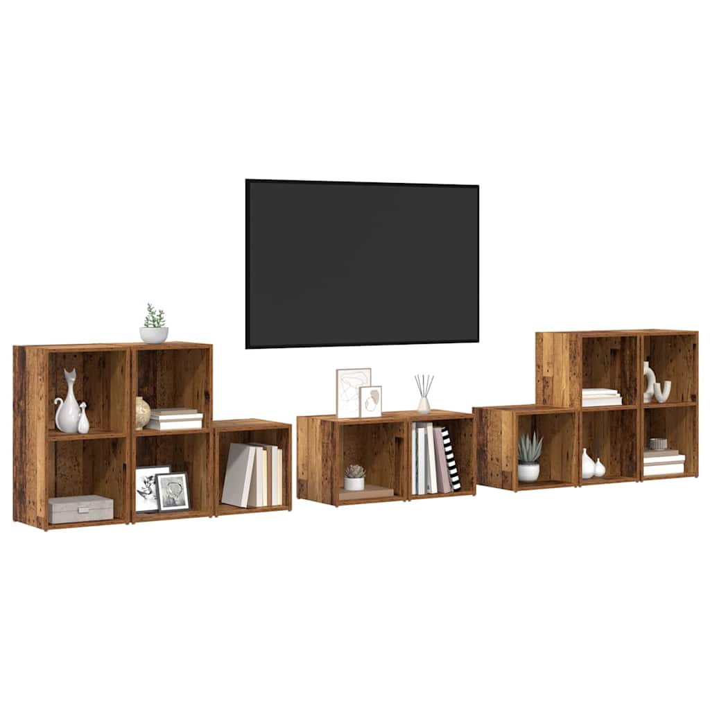 vidaXL ΣΕΤ ΒΑΘΜΟΛΟΓΗΣΗΣ ΤΗΛΕΟΡΑΣΗΣ 8 pcs Παλιό Ξύλο 37 x 35 x 72 εκ.