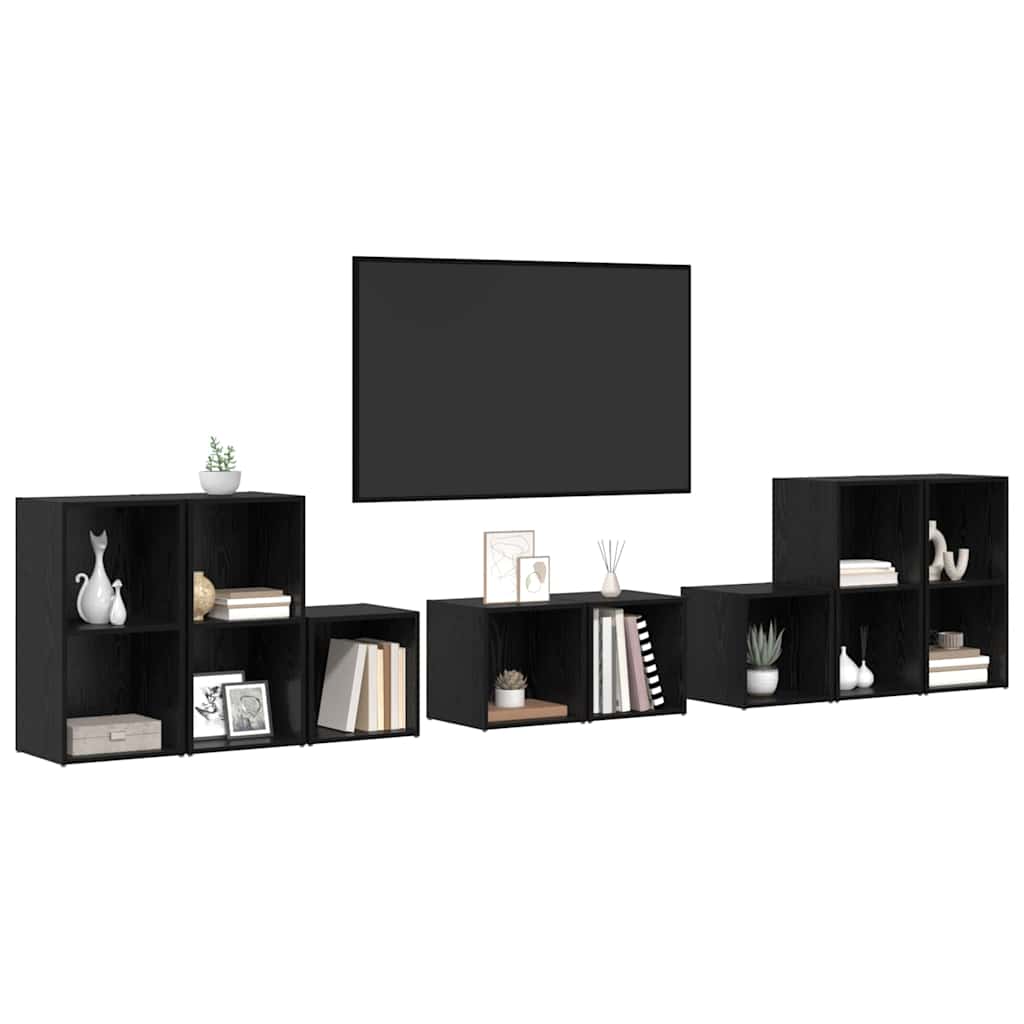 vidaXL ΣΕΤ ΒΑΘΜΟΛΟΓΗΣΗΣ ΤΗΛΕΟΡΑΣΗΣ 8 pcs Μαύρη Οξυά 37 x 35 x 72 εκ.