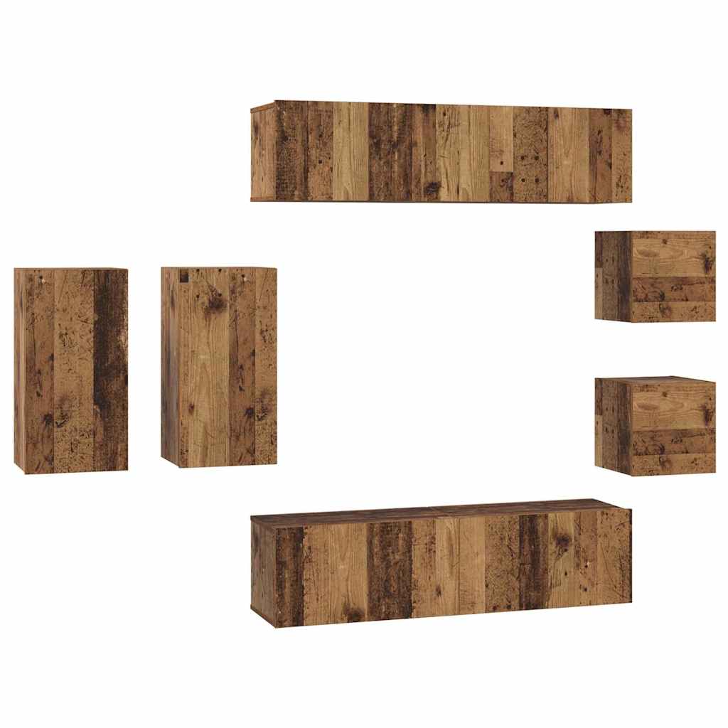 vidaXL Σετ επίπλου τηλεόρασης 8 pcs Παλαιό ξύλο 30.5 x 30 x 60 εκ.