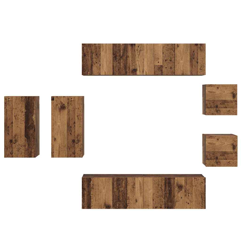 vidaXL Σετ επίπλου τηλεόρασης 8 pcs Παλαιό ξύλο 30.5 x 30 x 60 εκ.