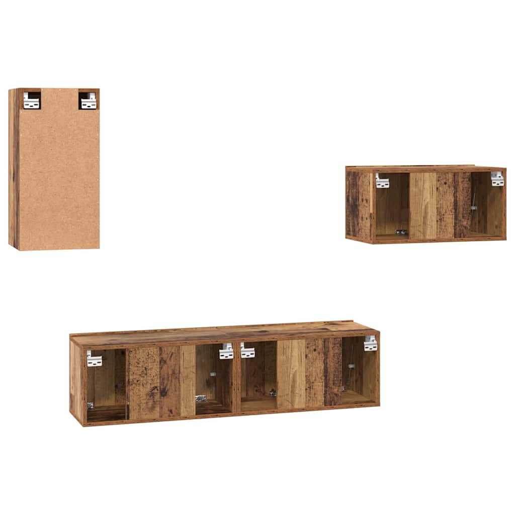 vidaXL Σετ επίπλου τηλεόρασης 4 pcs Παλαιό ξύλο 30.5 x 30 x 60 εκ.