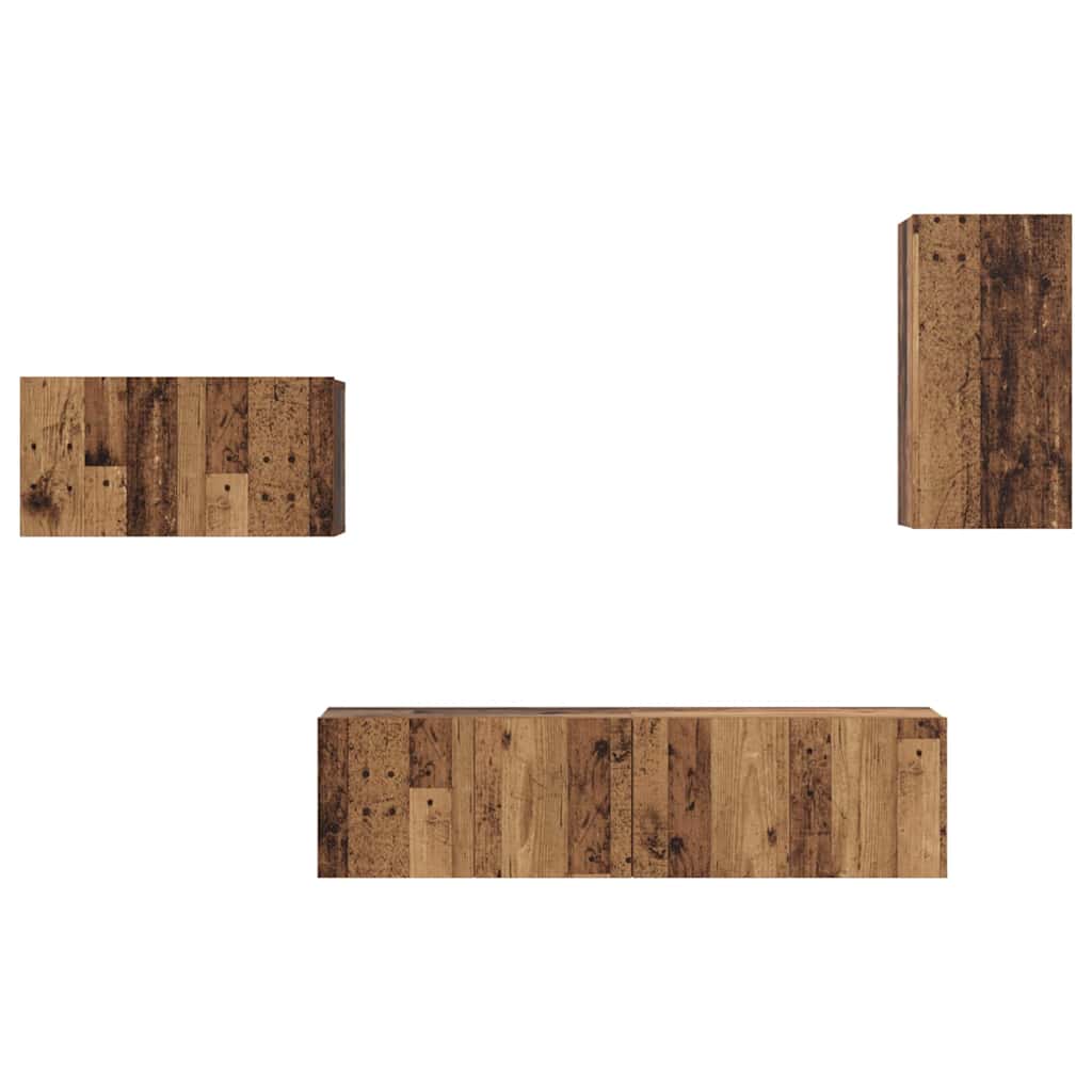 vidaXL Σετ επίπλου τηλεόρασης 4 pcs Παλαιό ξύλο 30.5 x 30 x 60 εκ.