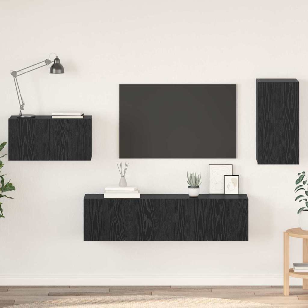 vidaXL Σετ επίπλου τηλεόρασης 4 pcs Μαύρη δρυς 30.5 x 30 x 60 εκ.
