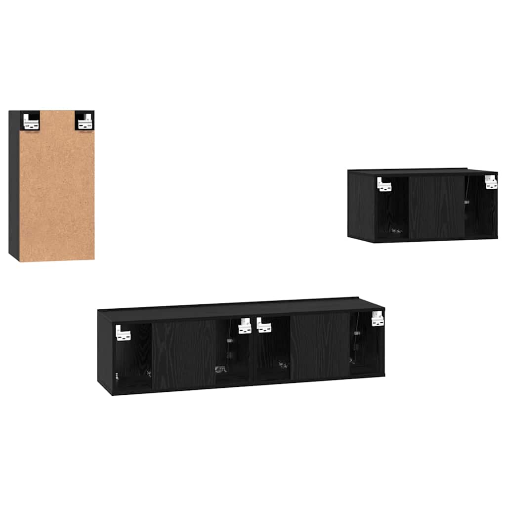 vidaXL Σετ επίπλου τηλεόρασης 4 pcs Μαύρη δρυς 30.5 x 30 x 60 εκ.