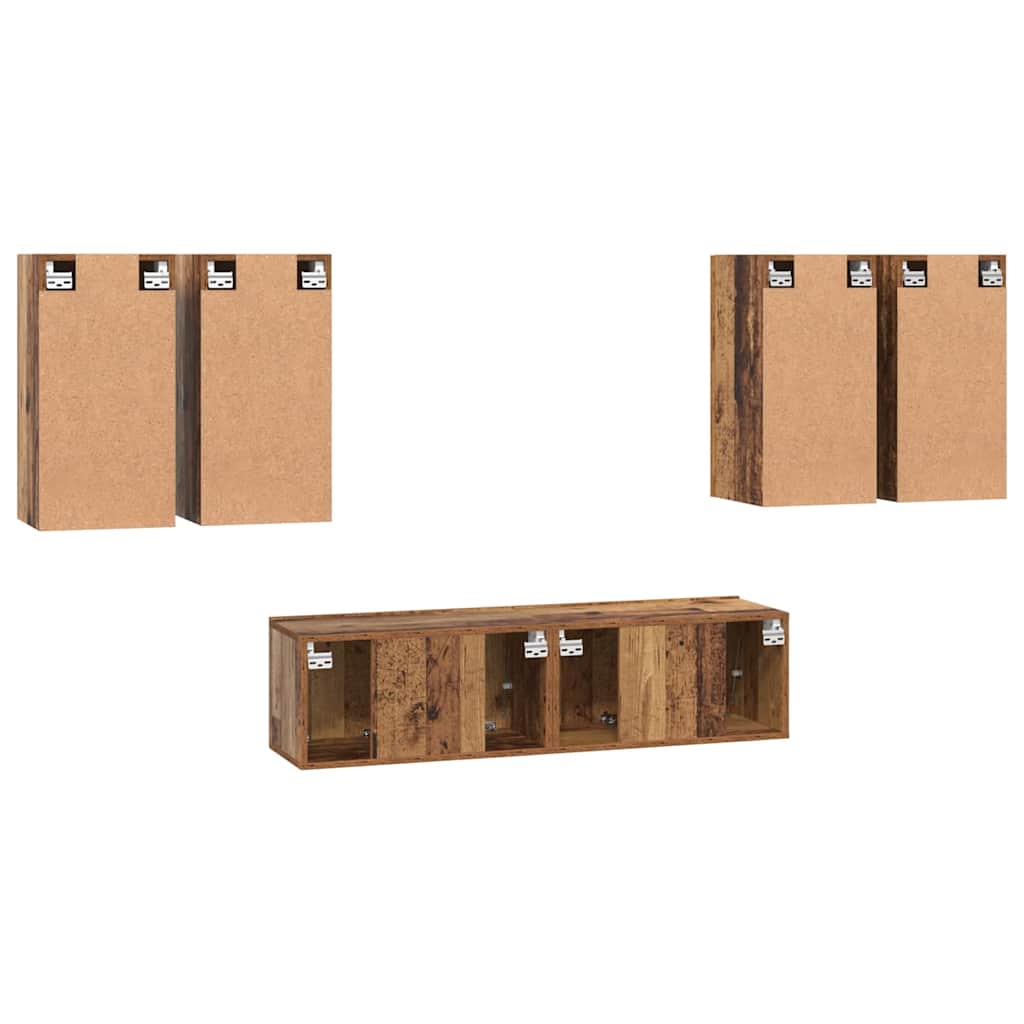 vidaXL Σετ επίπλου τηλεόρασης 6 pcs Παλαιό ξύλο 60 x 30 x 30 cm