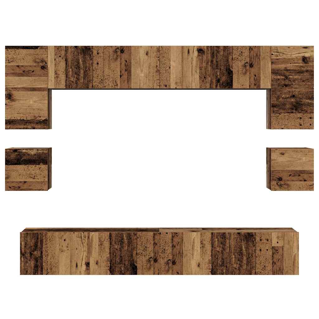 vidaXL Σετ επίπλου τηλεόρασης 8 pcs Παλαιό ξύλο 100 x 30 x 30 cm