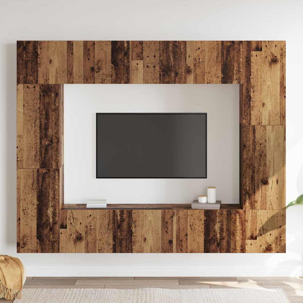 vidaXL Σετ επίπλου τηλεόρασης 8 pcs Παλαιό ξύλο 80 x 30 x 30 εκ