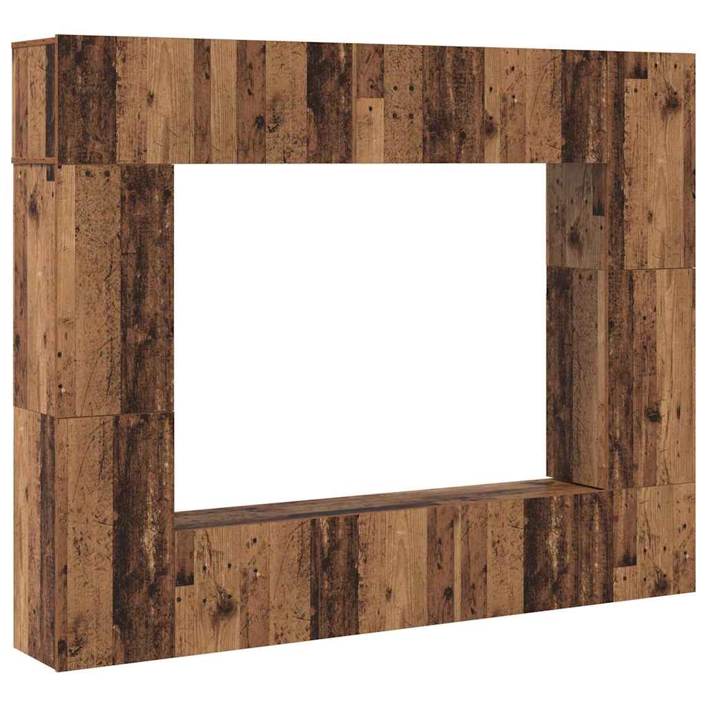 vidaXL Σετ επίπλου τηλεόρασης 8 pcs Παλαιό ξύλο 80 x 30 x 30 εκ