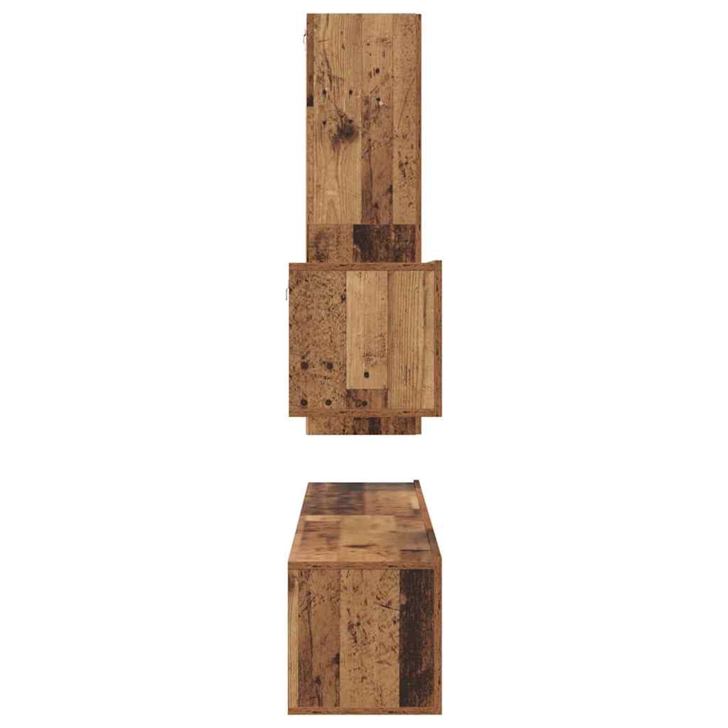 vidaXL Σετ επίπλου τηλεόρασης 4 pcs Παλαιό ξύλο 30.5 x 30 x 110 εκ.