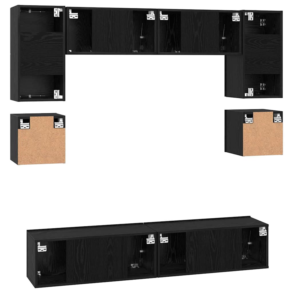 vidaXL Σετ επίπλου τηλεόρασης 8 pcs Μαύρη δρυς 80 x 30 x 30 εκ