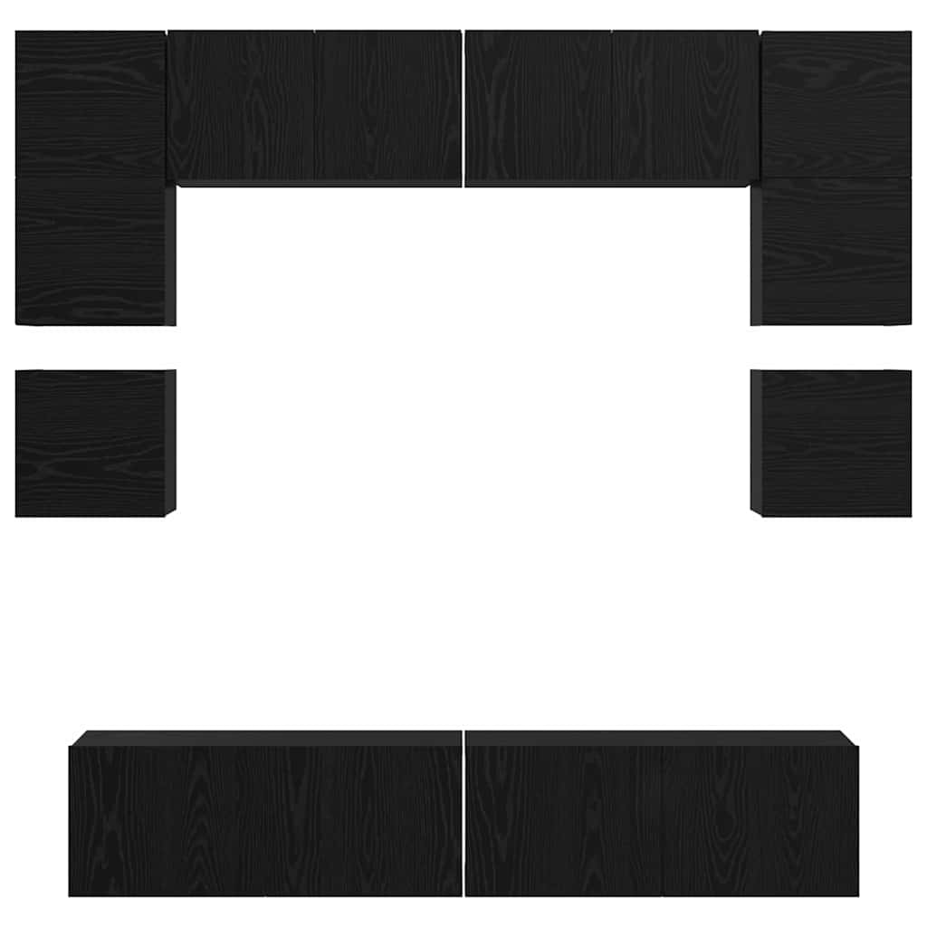 vidaXL Σετ επίπλου τηλεόρασης 8 pcs Μαύρη δρυς 80 x 30 x 30 εκ