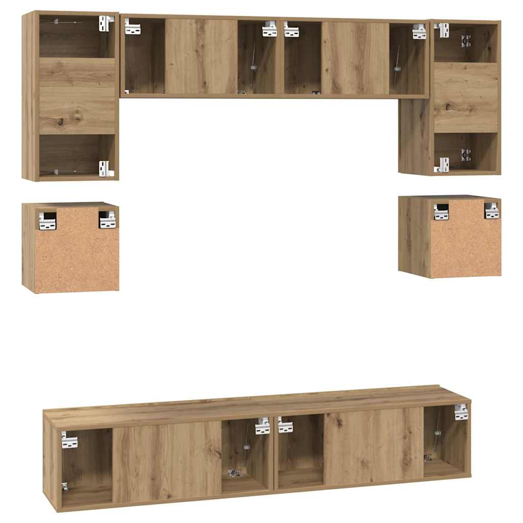 vidaXL Σετ επίπλου τηλεόρασης 8 pcs artisan δρυς 80 x 30 x 30 εκ