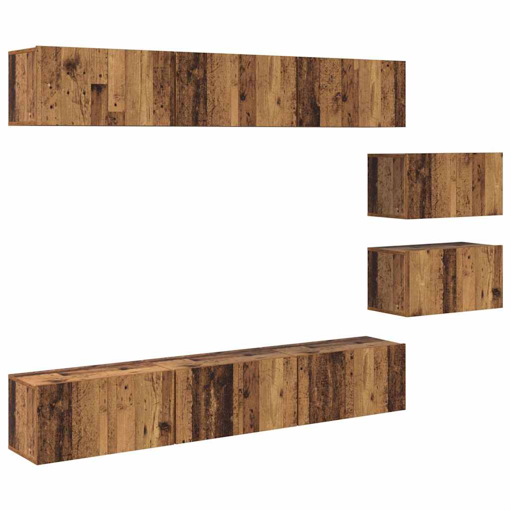 vidaXL Σετ επίπλου τηλεόρασης 8 pcs Παλαιό ξύλο 60 x 30 x 30 cm