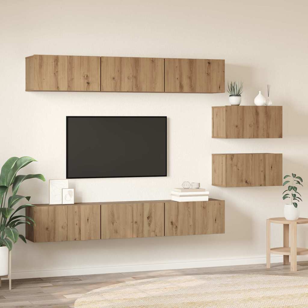 vidaXL Σετ επίπλου τηλεόρασης 8 pcs artisan δρυς 60 x 30 x 30 cm