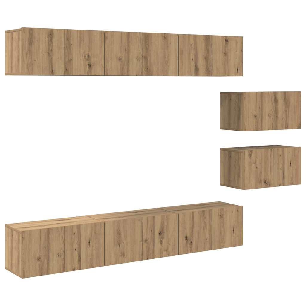 vidaXL Σετ επίπλου τηλεόρασης 8 pcs artisan δρυς 60 x 30 x 30 cm