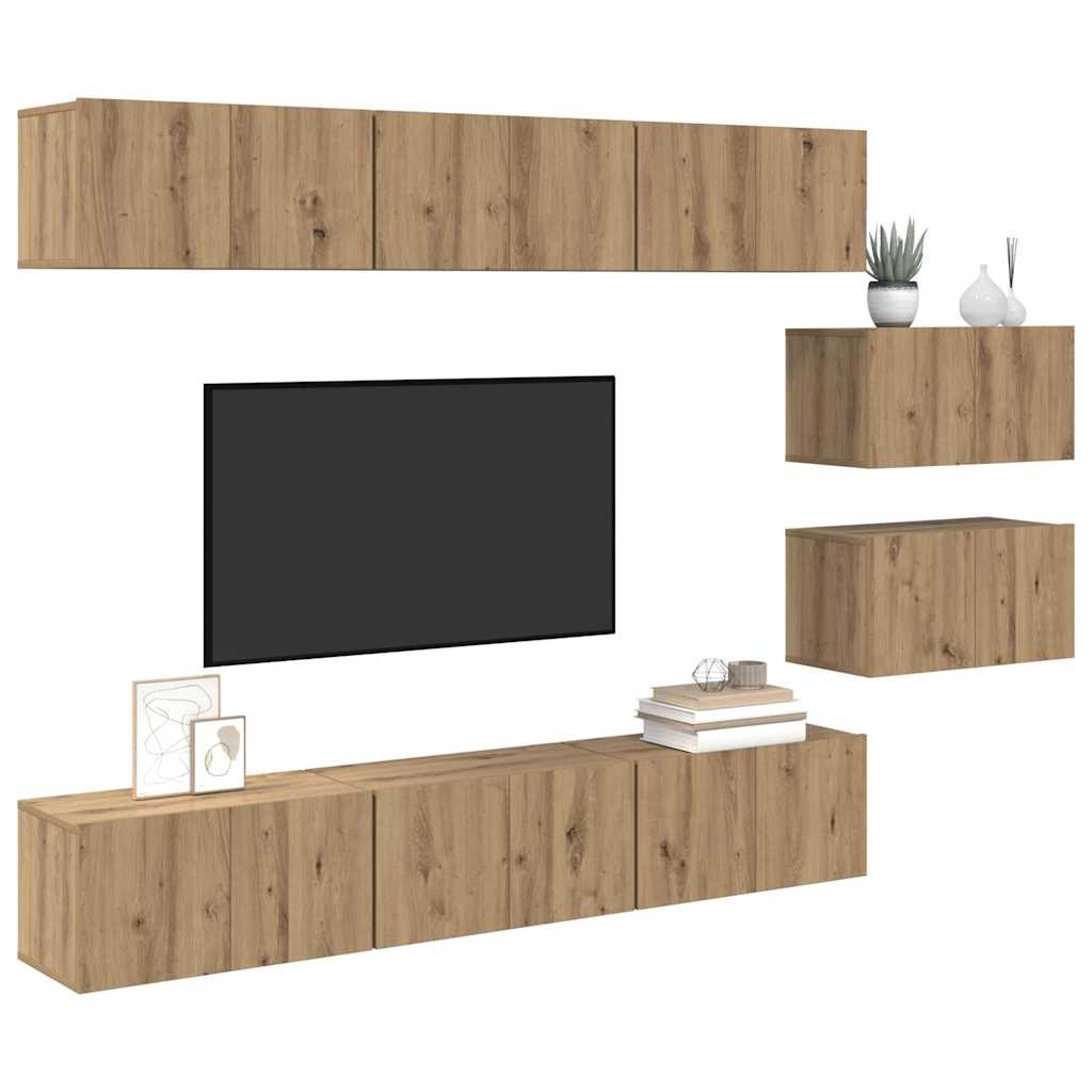 vidaXL Σετ επίπλου τηλεόρασης 8 pcs artisan δρυς 60 x 30 x 30 cm