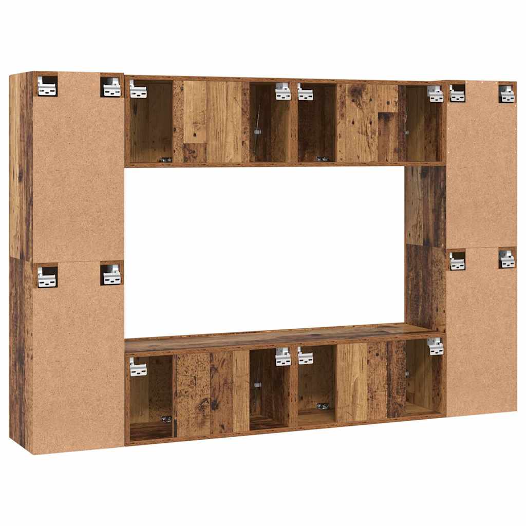 vidaXL Σετ επίπλου τηλεόρασης 8 pcs Παλαιό ξύλο 60 x 30 x 30 cm