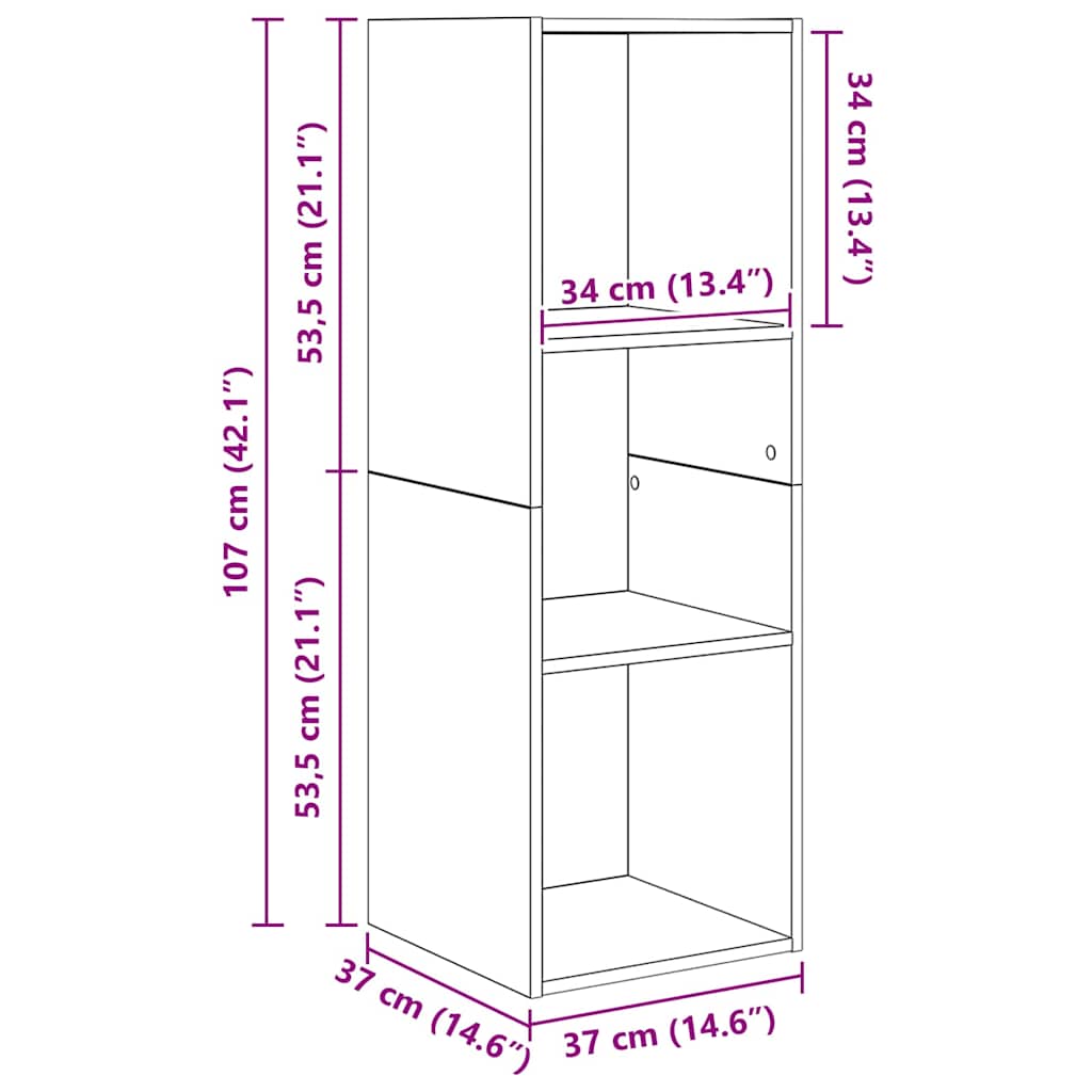 vidaXL Σετ Τηλεοπτικού Κάδου 3 pcs artisan δρυς 37 x 37 x 107 εκ