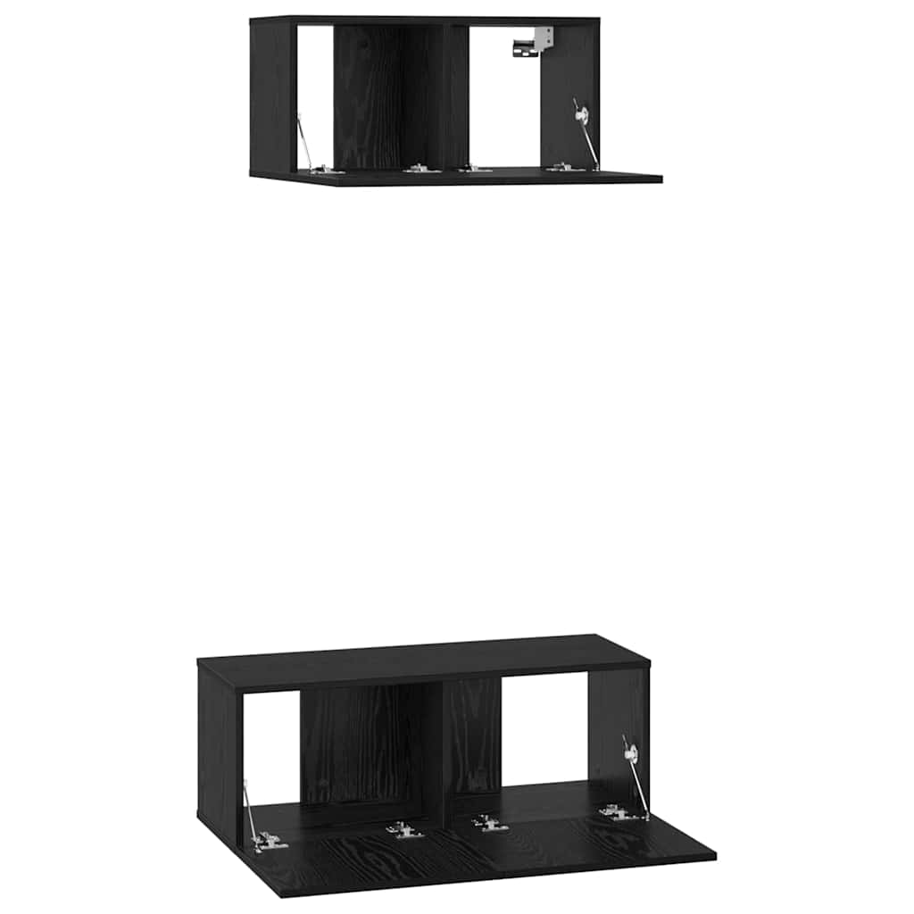 vidaXL Σετ επίπλου τηλεόρασης 2 pcs Μαύρη δρυς 80 x 30 x 30 εκ