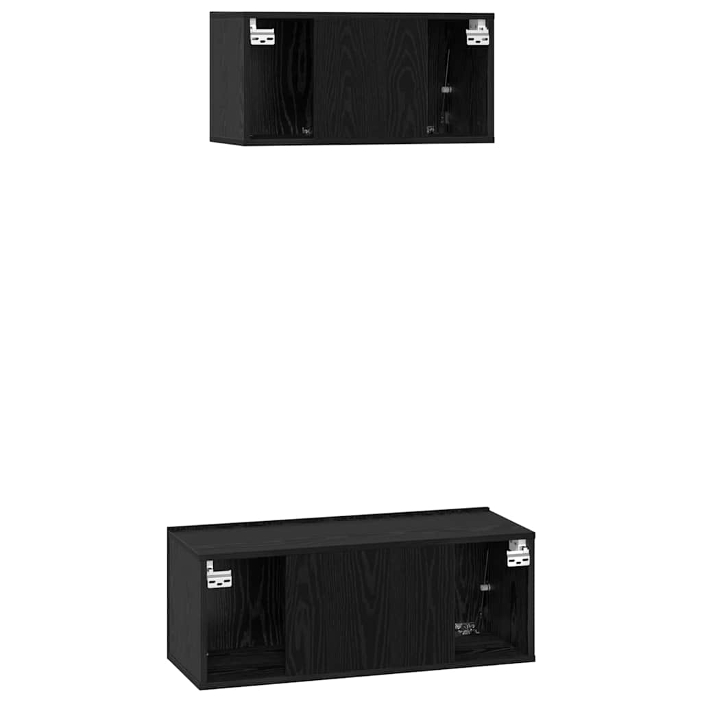 vidaXL Σετ επίπλου τηλεόρασης 2 pcs Μαύρη δρυς 80 x 30 x 30 εκ