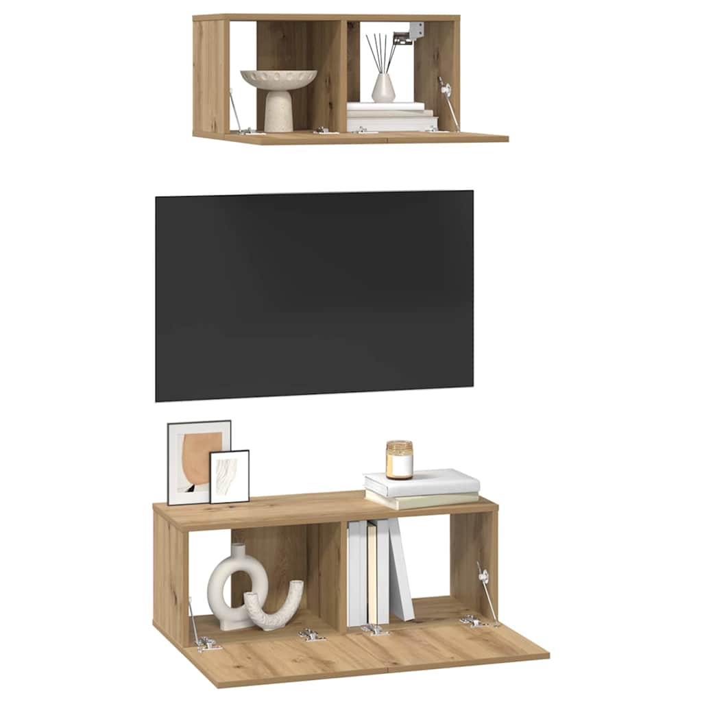 vidaXL Σετ επίπλου τηλεόρασης 2 pcs artisan δρυς 80 x 30 x 30 εκ
