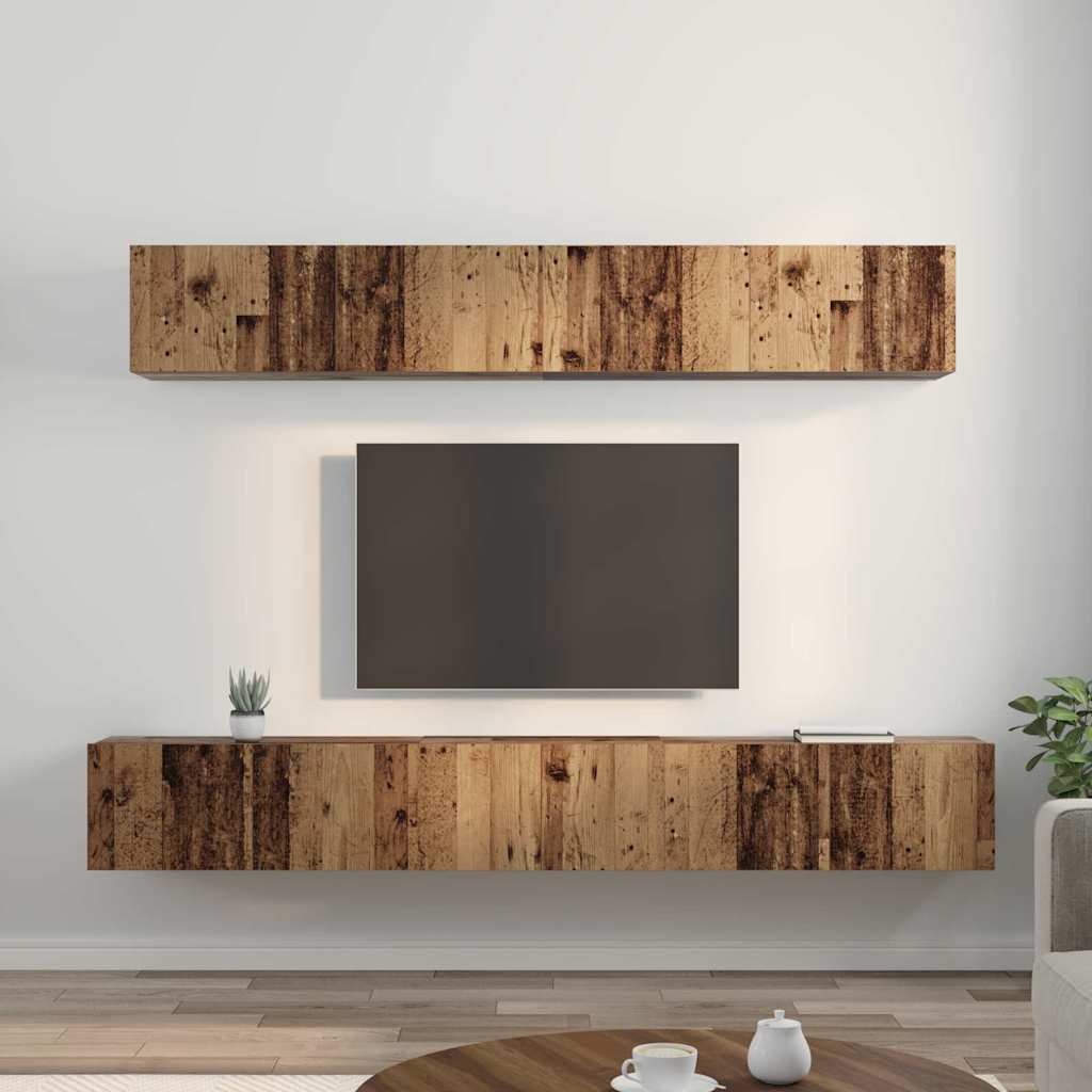 vidaXL Σετ επίπλου τηλεόρασης 5 pcs Παλαιό ξύλο Μέγεθος: Μεσαίο