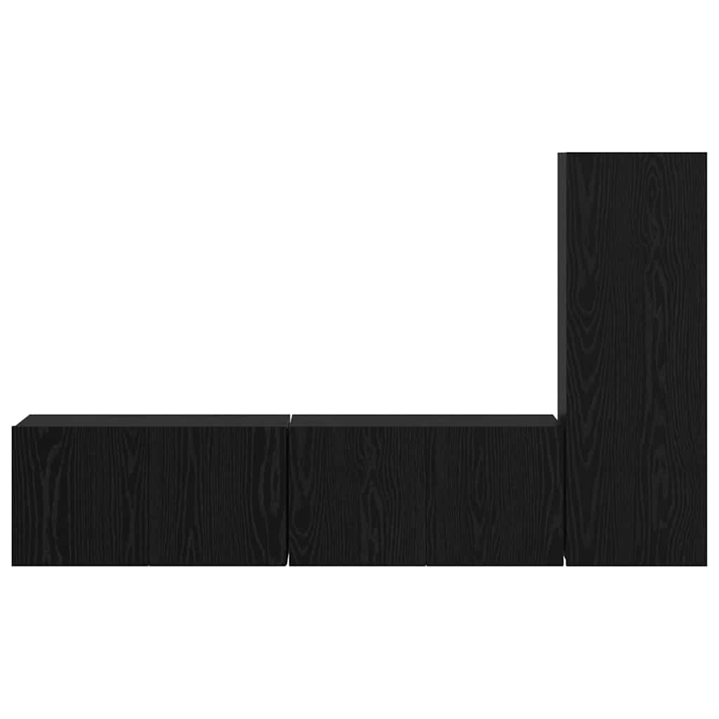 vidaXL Σετ Ράφι Τηλεόρασης 3 pcs Μαύρη Δρυς 150.5 x 30 x 90 εκ.