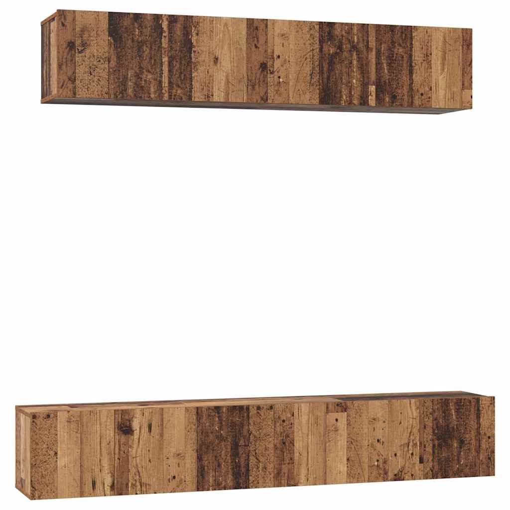 vidaXL Σετ επίπλου τηλεόρασης Επιτοίχιο 5 pcs Παλαιό ξύλο