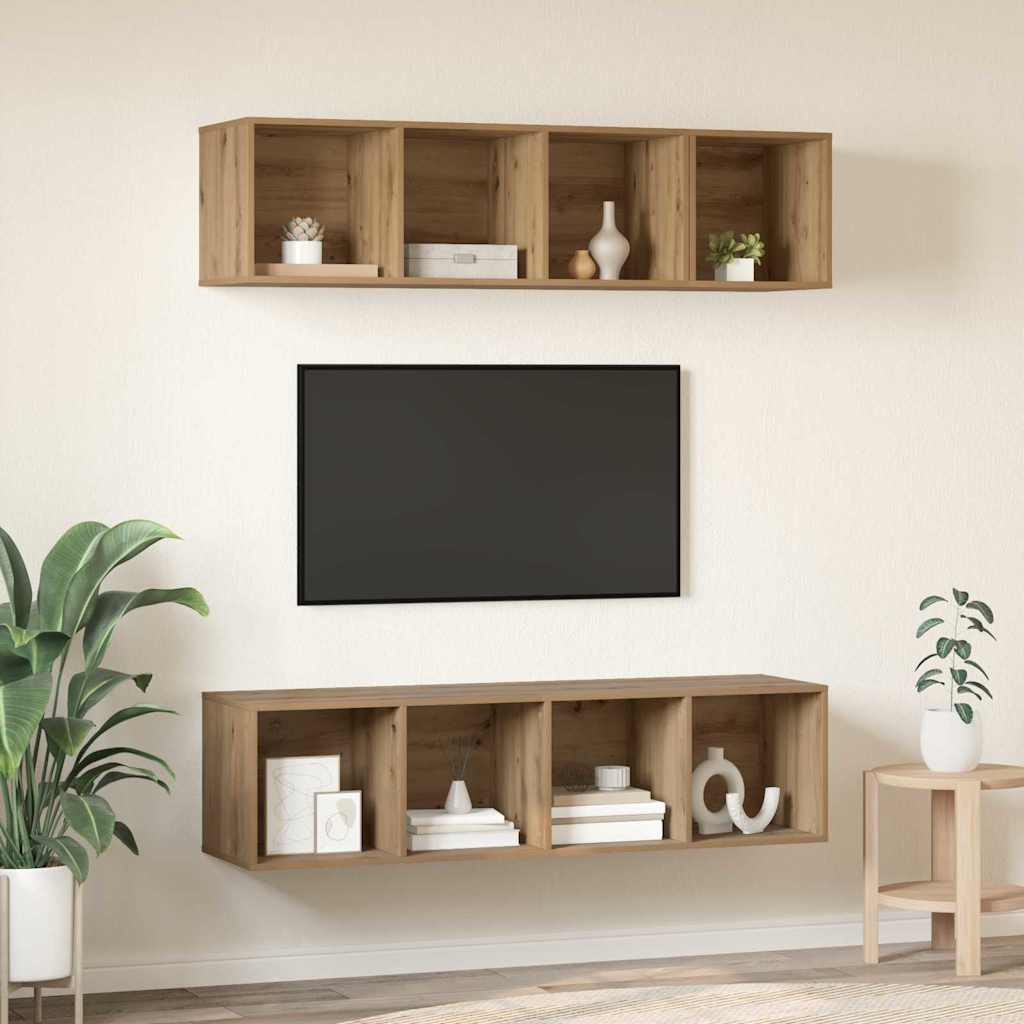 vidaXL Σετ επίπλου τηλεόρασης 3 pcs artisan δρυς Επεξεργασμένο ξύλο