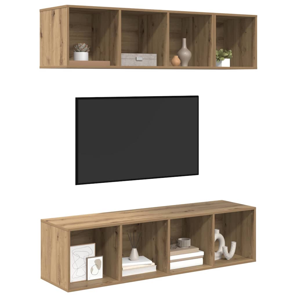 vidaXL Σετ επίπλου τηλεόρασης 3 pcs artisan δρυς Επεξεργασμένο ξύλο