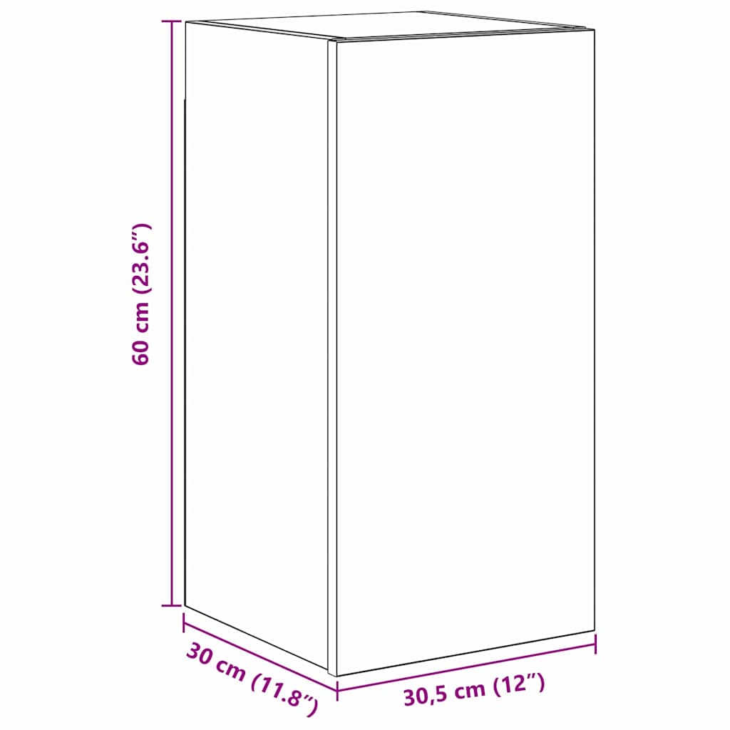 vidaXL Σετ τηλεοπτικού cabinet 4 pcs Μαύρη Δρυς 30.5 x 30 x 90 cm