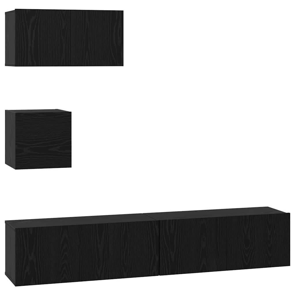 vidaXL Σετ επίπλου τηλεόρασης 4 pcs Μαύρη δρυς 80 x 30 x 30 εκ