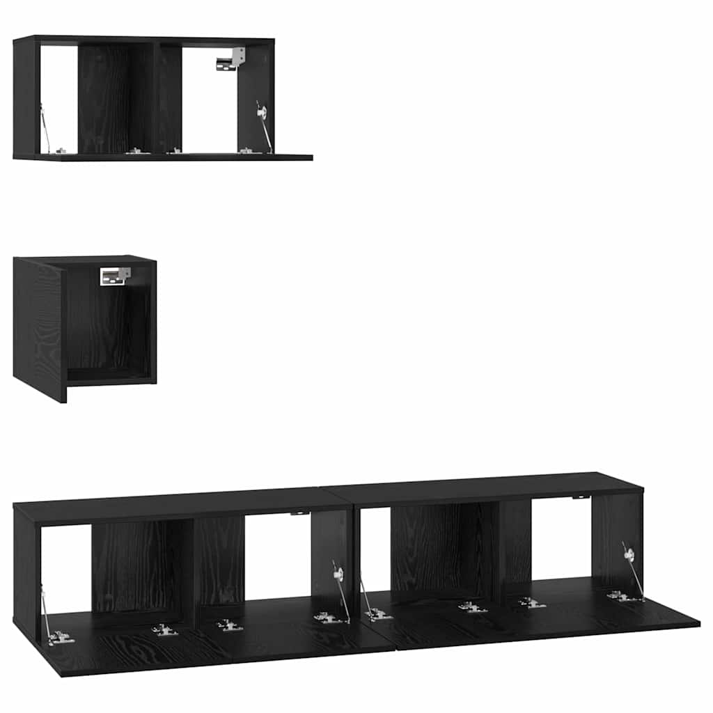 vidaXL Σετ επίπλου τηλεόρασης 4 pcs Μαύρη δρυς 80 x 30 x 30 εκ