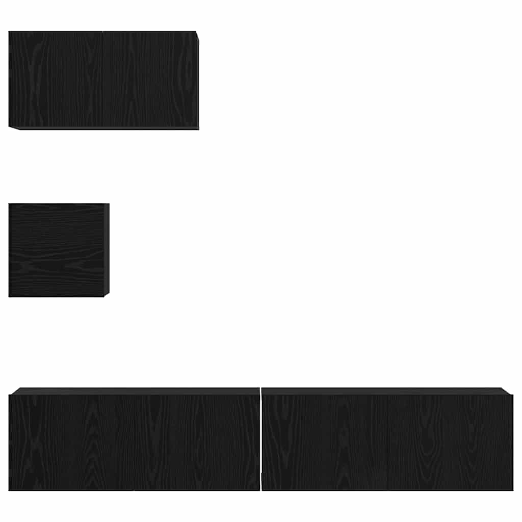 vidaXL Σετ επίπλου τηλεόρασης 4 pcs Μαύρη δρυς 80 x 30 x 30 εκ