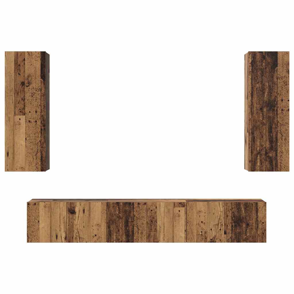 vidaXL Σετ επίπλου τηλεόρασης 4 pcs Παλαιό ξύλο 30.5 x 30 x 90 cm