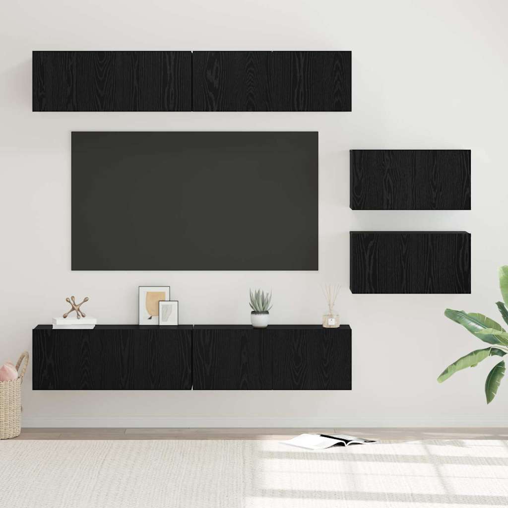 vidaXL Σετ επίπλου τηλεόρασης 6 pcs Μαύρη δρυς 80 x 30 x 30.5 εκ