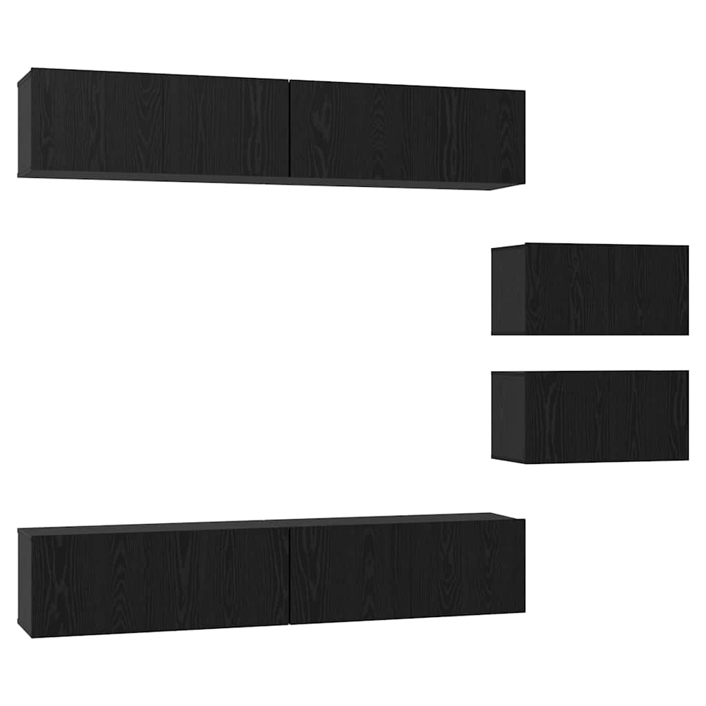 vidaXL Σετ επίπλου τηλεόρασης 6 pcs Μαύρη δρυς 80 x 30 x 30.5 εκ