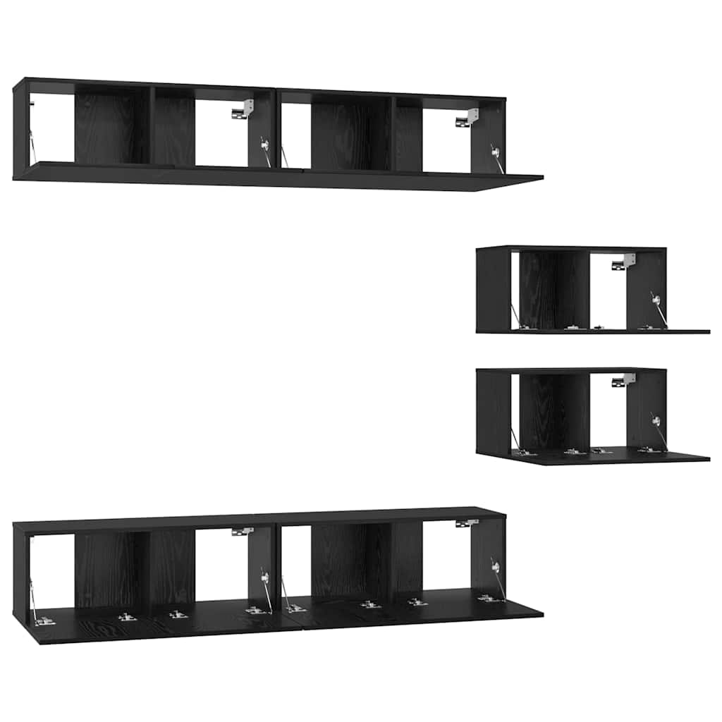 vidaXL Σετ επίπλου τηλεόρασης 6 pcs Μαύρη δρυς 80 x 30 x 30.5 εκ