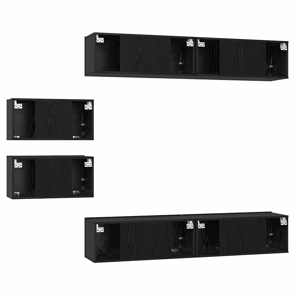 vidaXL Σετ επίπλου τηλεόρασης 6 pcs Μαύρη δρυς 80 x 30 x 30.5 εκ