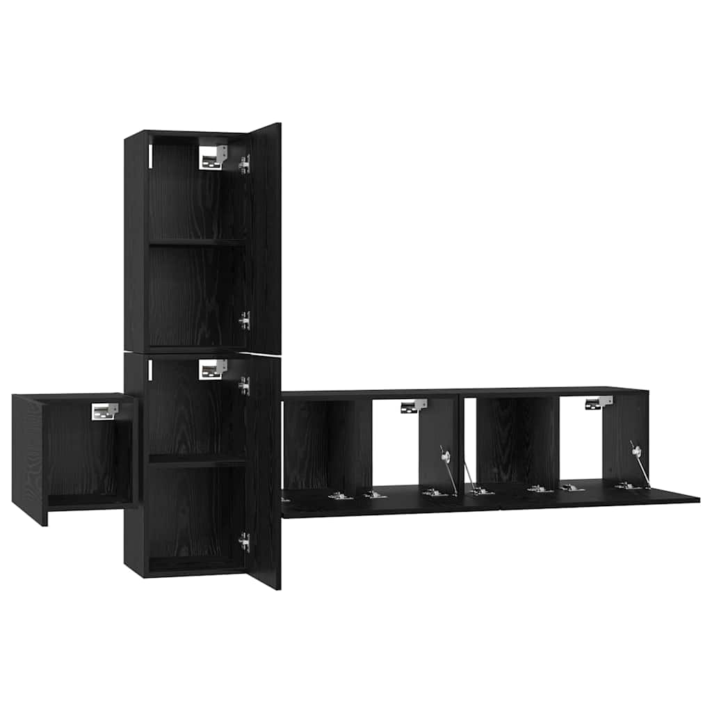 vidaXL Σετ επίπλου τηλεόρασης 5 pcs Μαύρη δρυς Επεξεργασμένο ξύλο