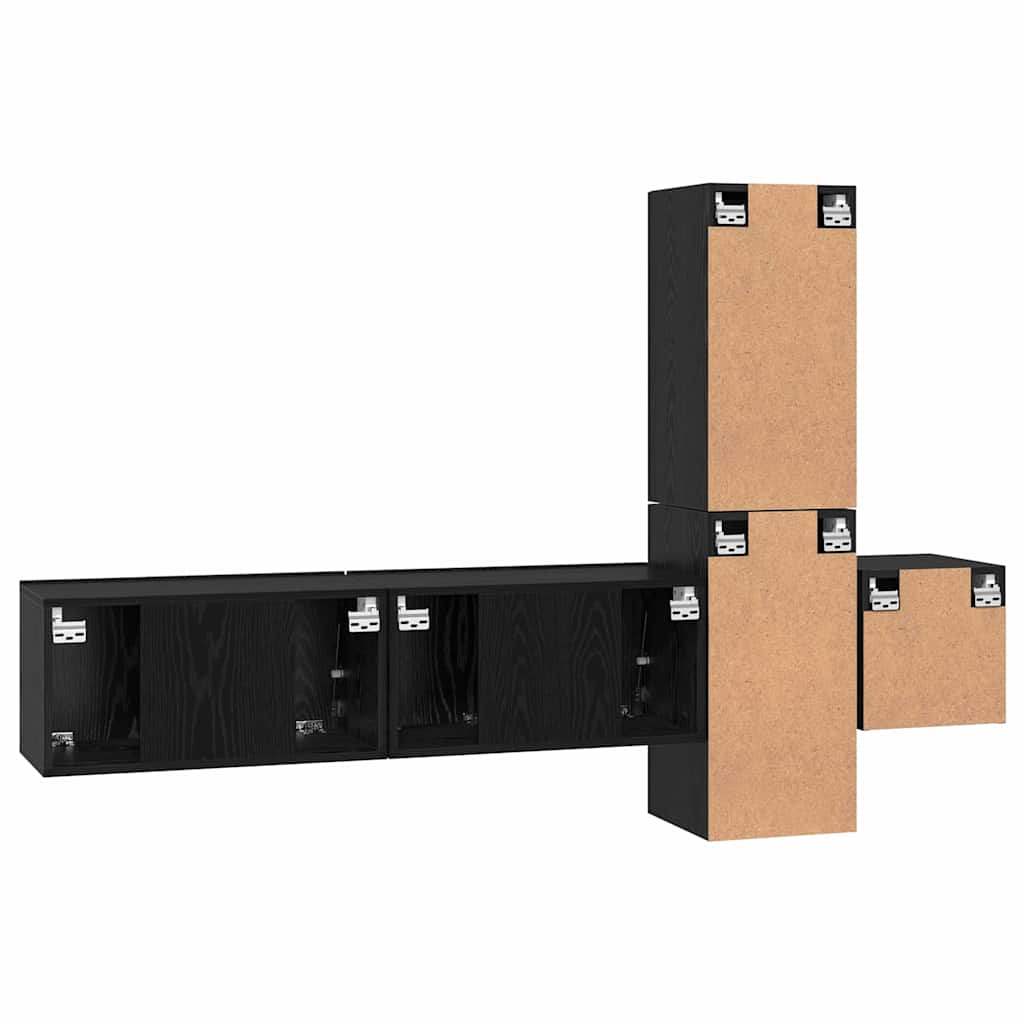vidaXL Σετ επίπλου τηλεόρασης 5 pcs Μαύρη δρυς Επεξεργασμένο ξύλο