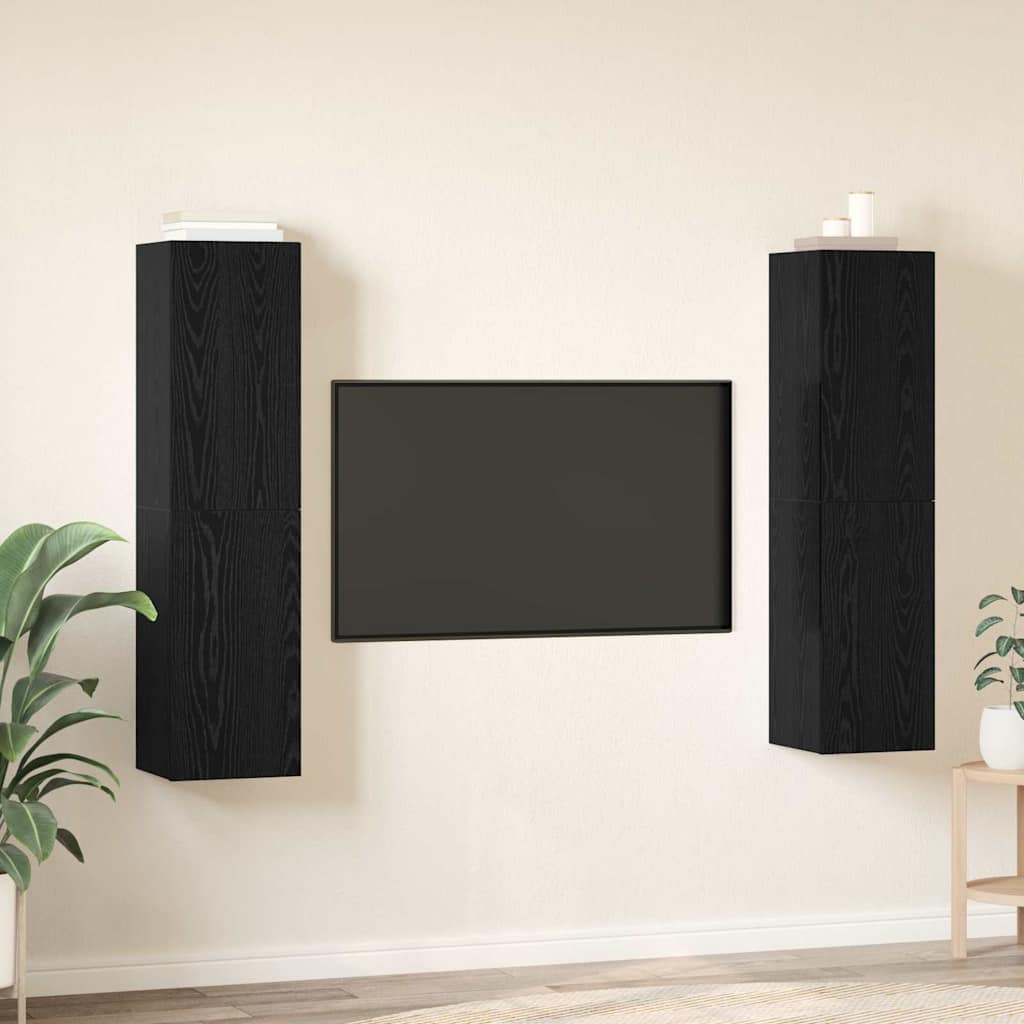 vidaXL Σετ επίπλου τηλεόρασης 4 pcs Μαύρη δρυς 30.5 x 30 x 60 εκ.