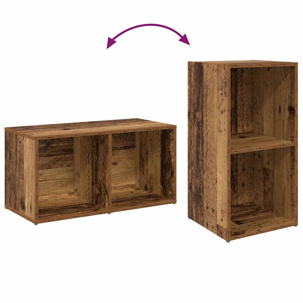 vidaXL Σετ επίπλου τηλεόρασης 2 pcs Παλιό Ξύλο 37 x 35 x 107 εκ