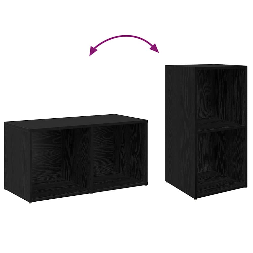 vidaXL Σετ επίπλου τηλεόρασης 2 pcs Μαύρη Οξυά 37 x 35 x 107 εκ