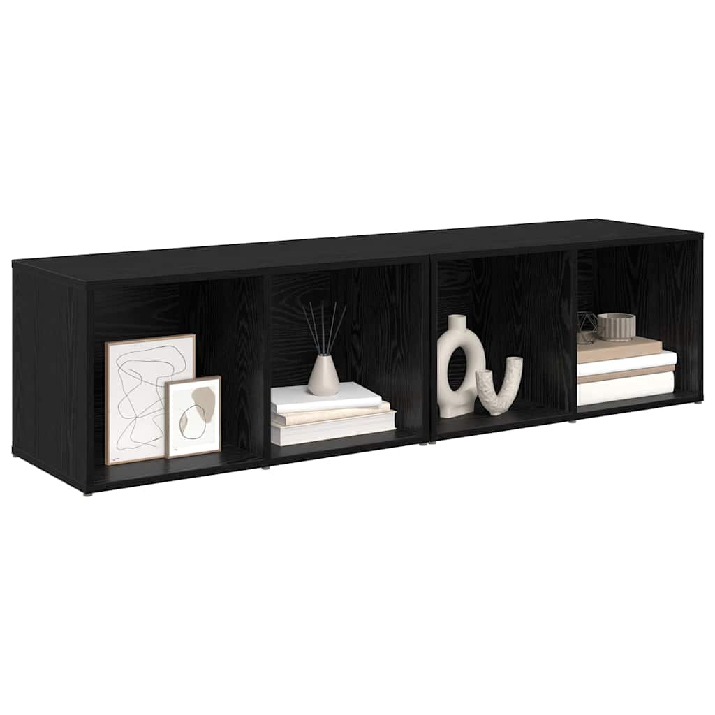 vidaXL Σετ επίπλου τηλεόρασης 2 pcs Μαύρη Οξυά 37 x 35 x 107 εκ