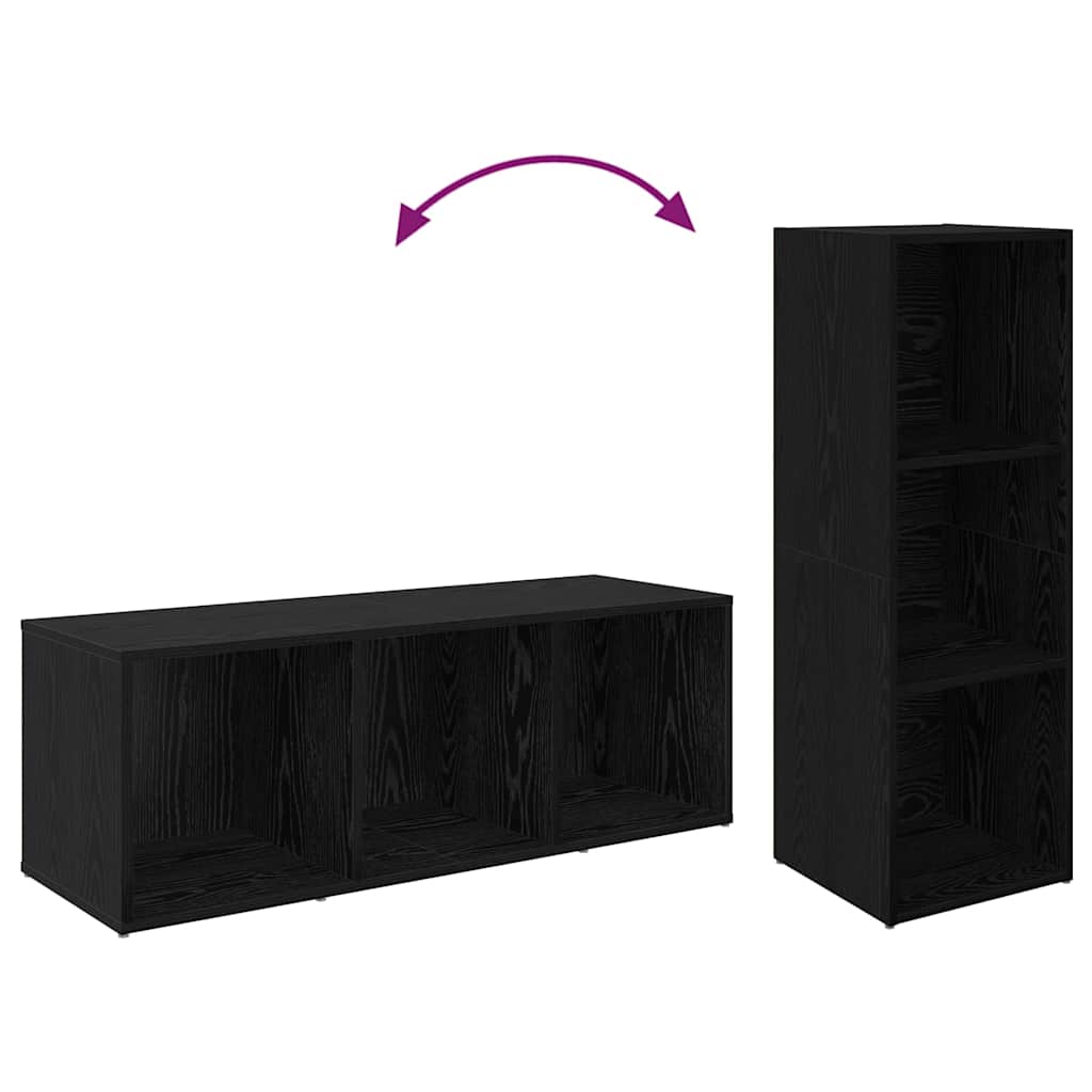 vidaXL Ντουλάπι TV με ράφι με αποθήκευση 4 pcs Μαύρη Δρυς 37 x 35 x 107.5 εκ.