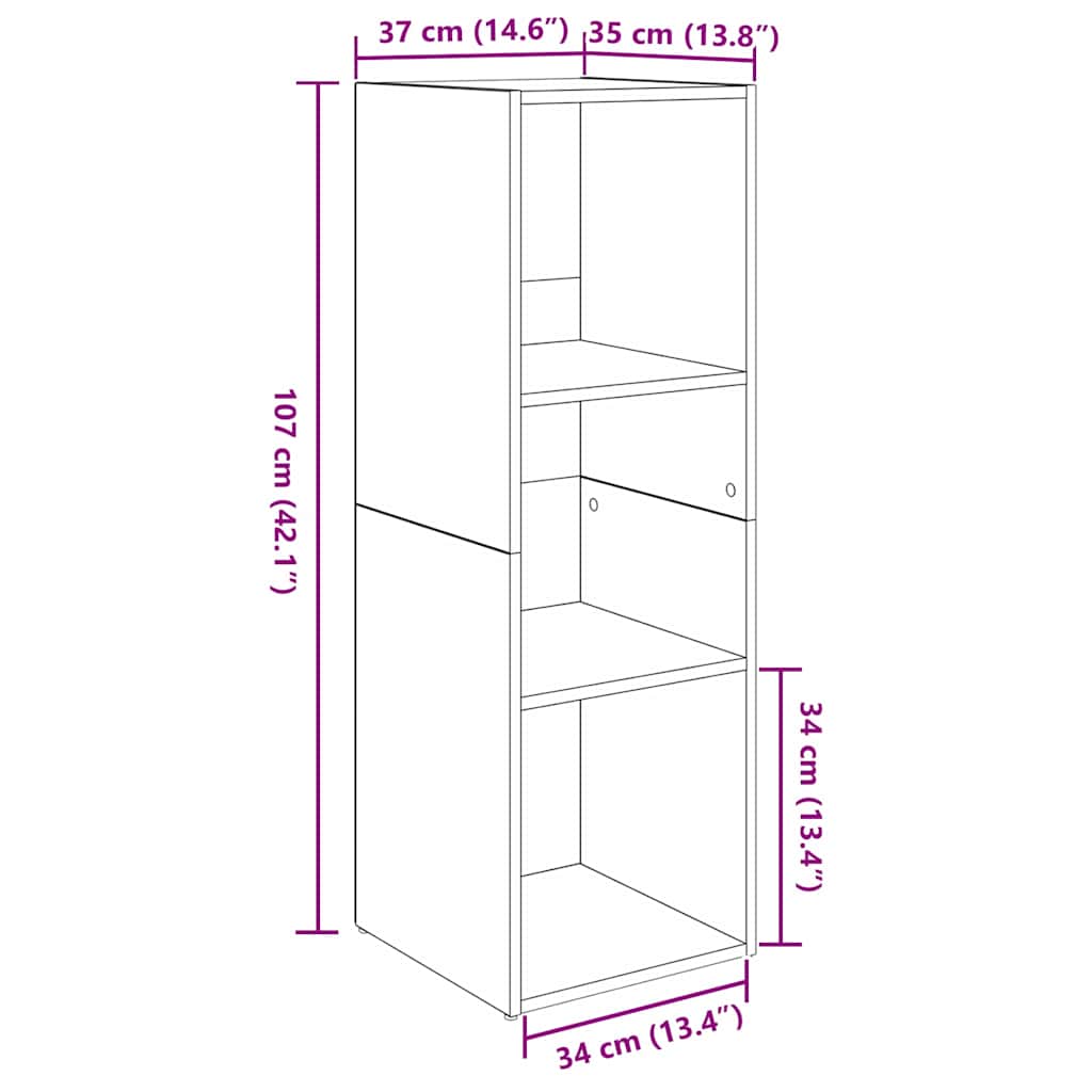vidaXL Ντουλάπι TV με ράφι με αποθήκευση 4 pcs Μαύρη Δρυς 37 x 35 x 107.5 εκ.